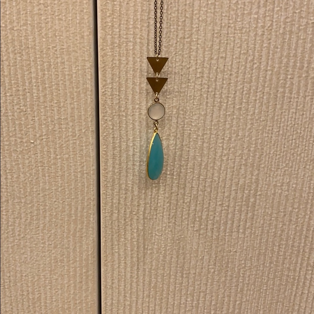 Aqua and gold necklace